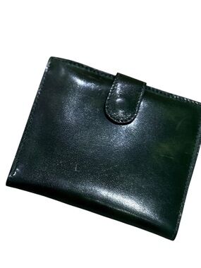 Artisan Florence Italy genuine dark green calf Leather Wallet & coin purse